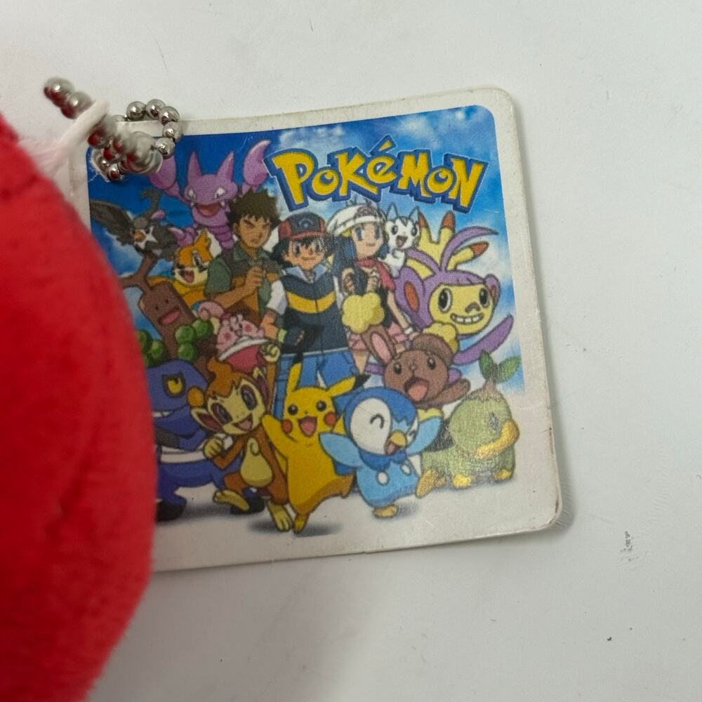 Vintage Pokemon Pokeball Plush Keychain Ash Pikachu Japan Bag Charm Rare 2000s - Picture 2 of 7